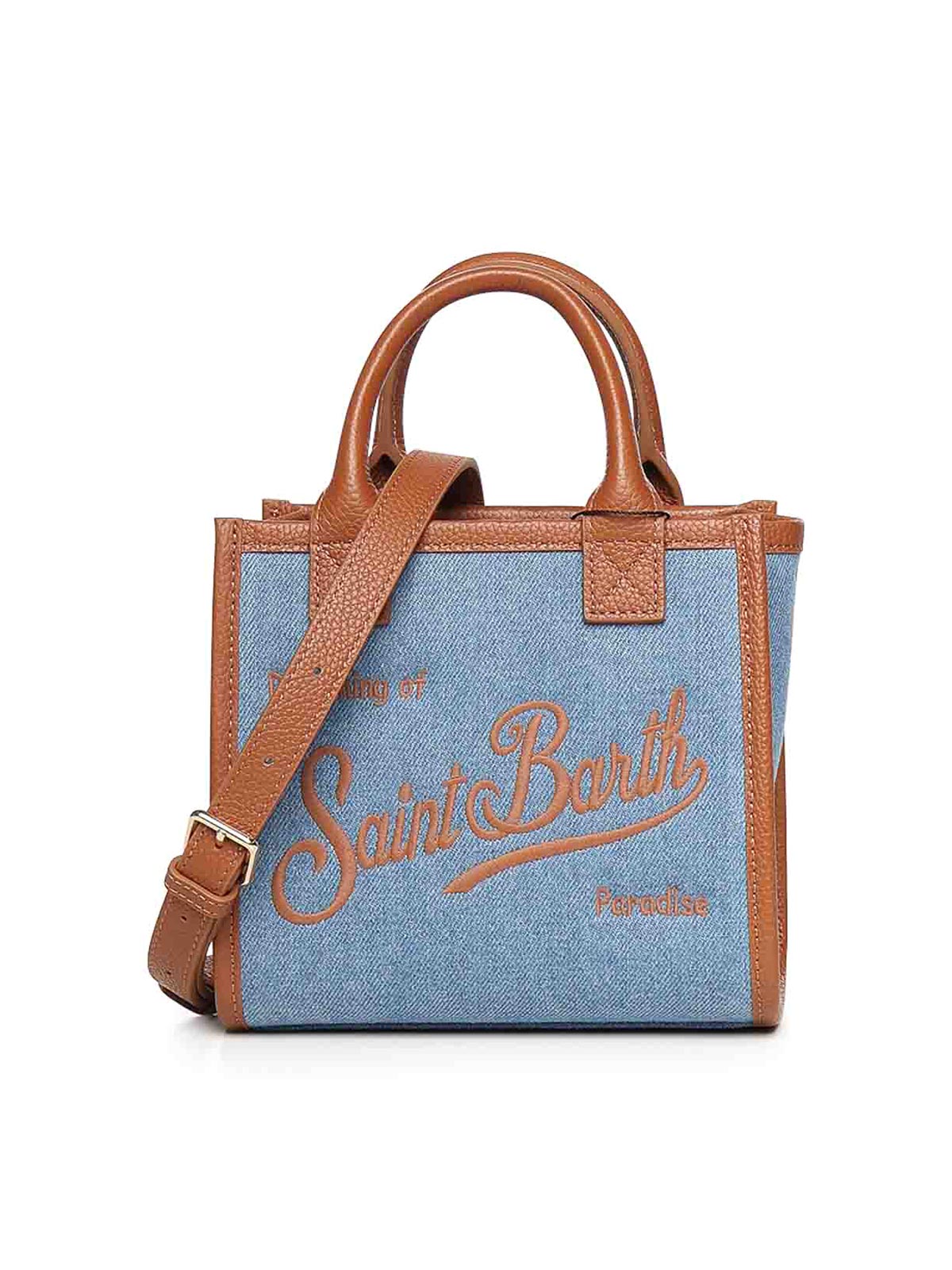 Mini Denim And Leather Vanity Bag