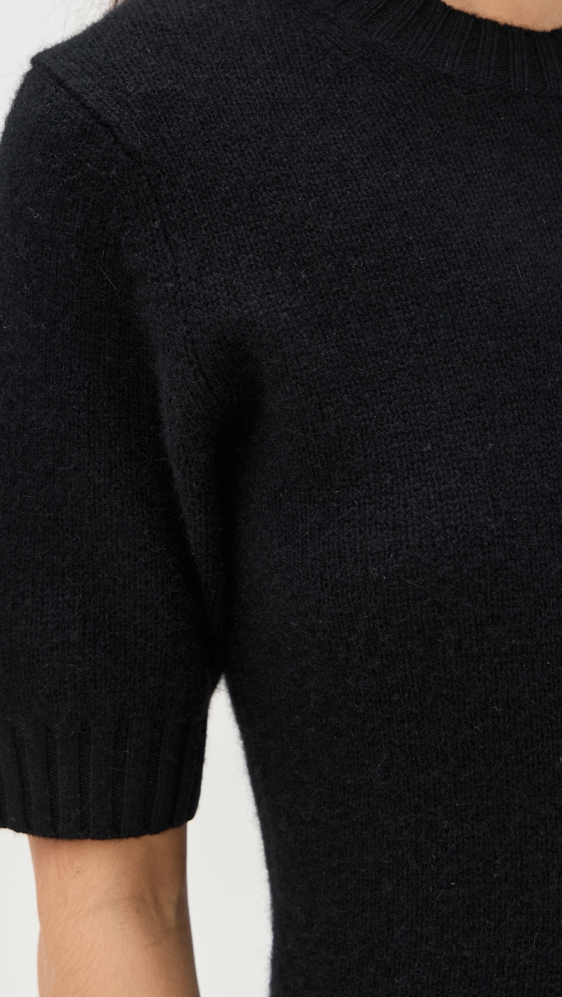 White + Warren Cashmere T-Shirt Sweater Black