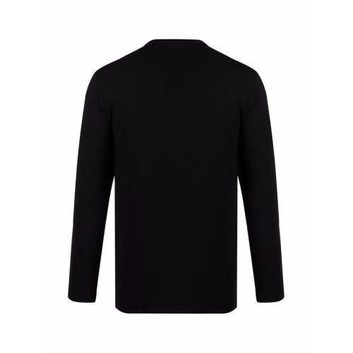 Round-neck Henley T-shirt - Black