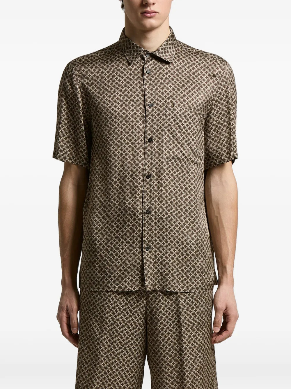 Graphic Print Shirt — Brown