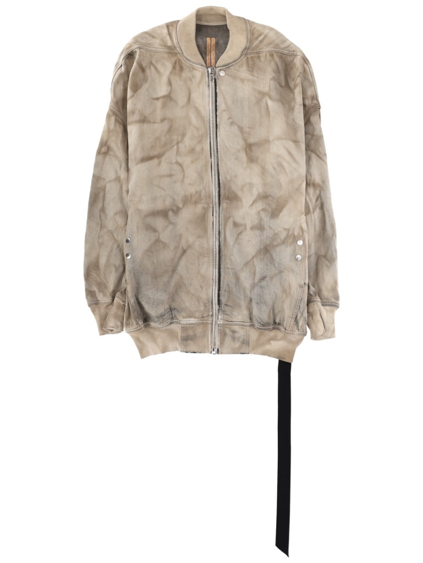 Beige Printed Round Neck Jacket