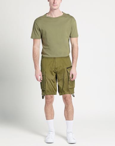 Man Shorts & Bermuda Shorts Military green Size 32 Cotton