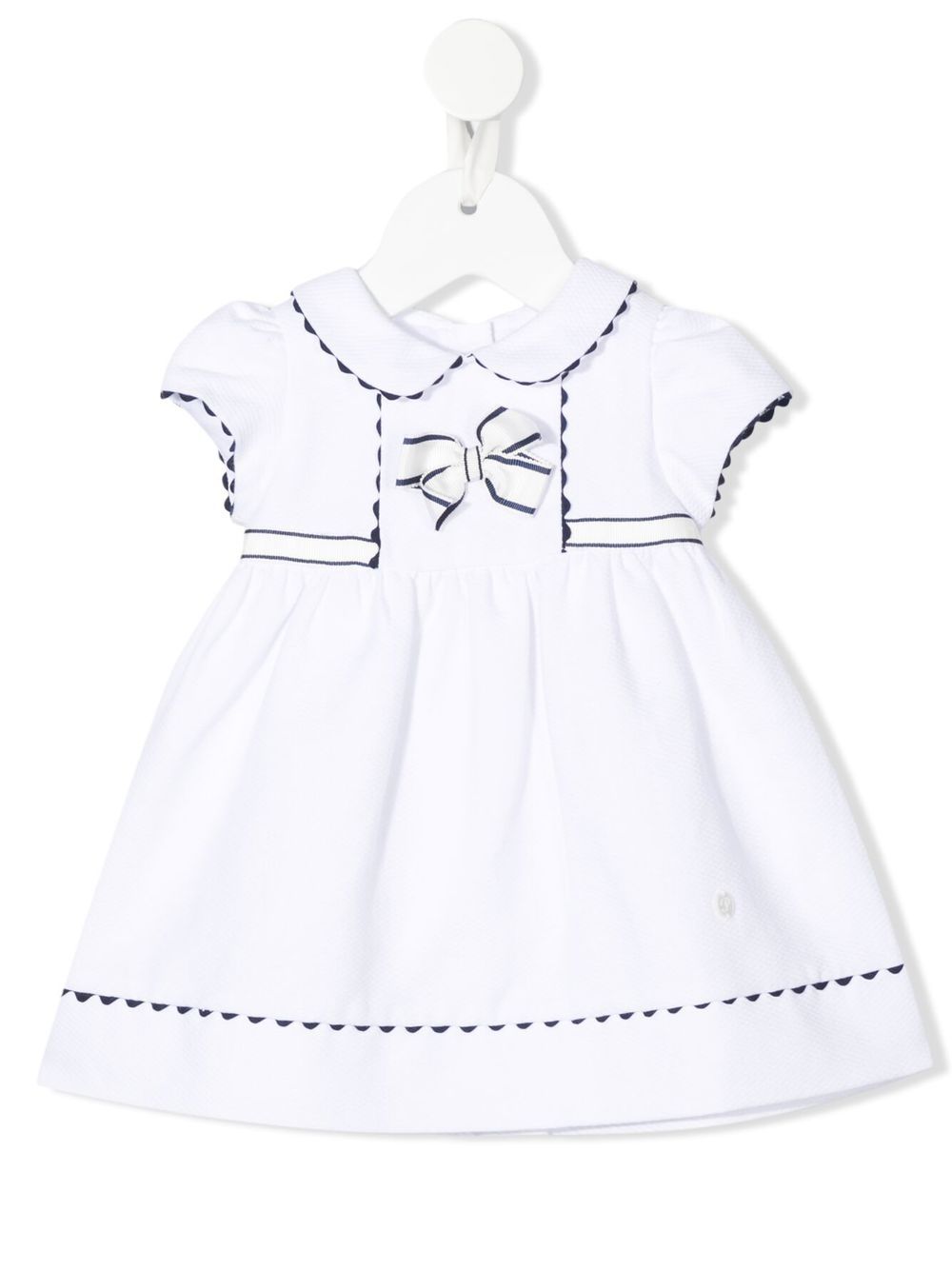 Scallop-trim piqué dress - White