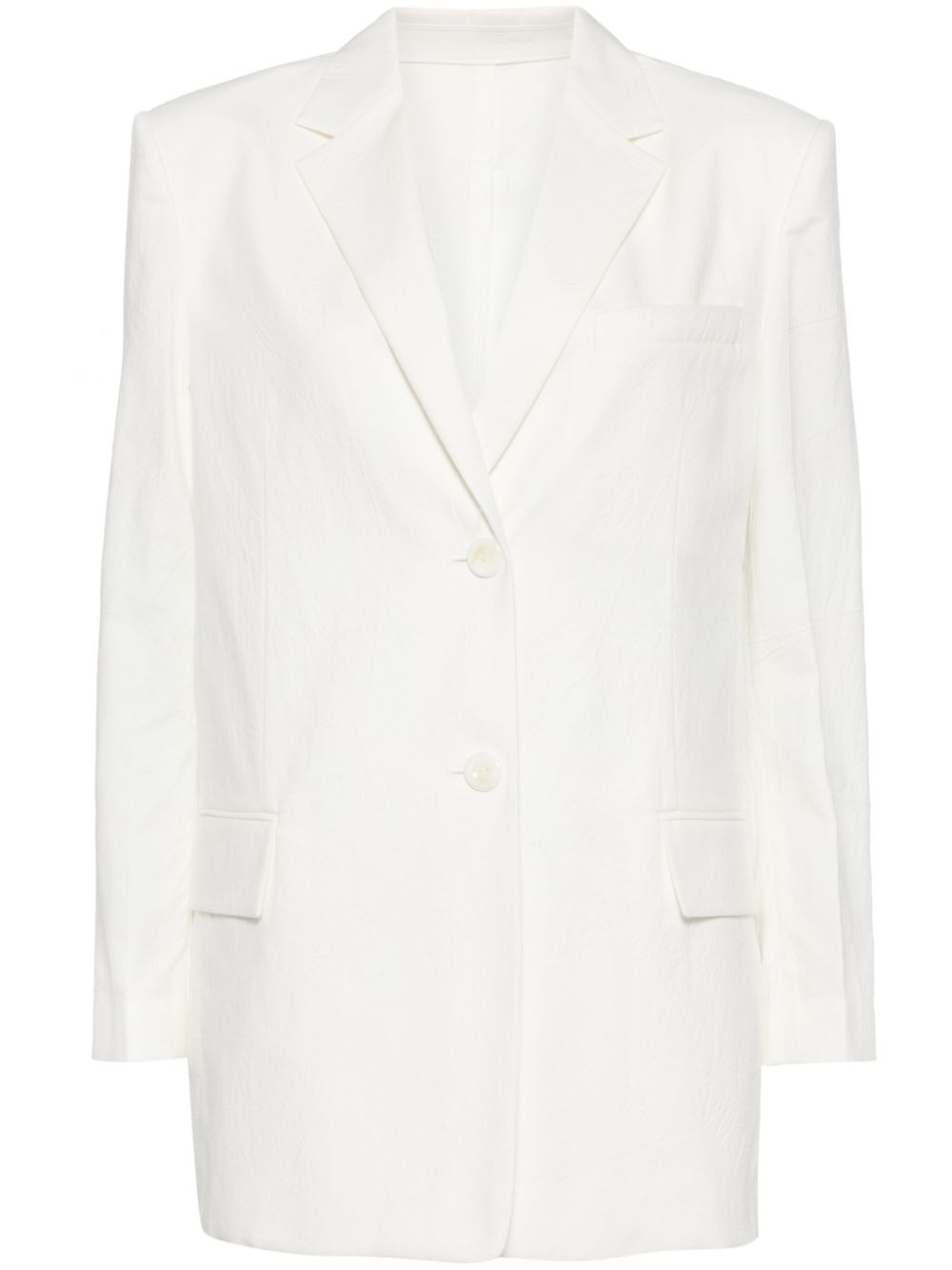 Single-breasted cotton blazer - White