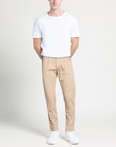 Man Pants Beige Size 40 Cotton, Elastane