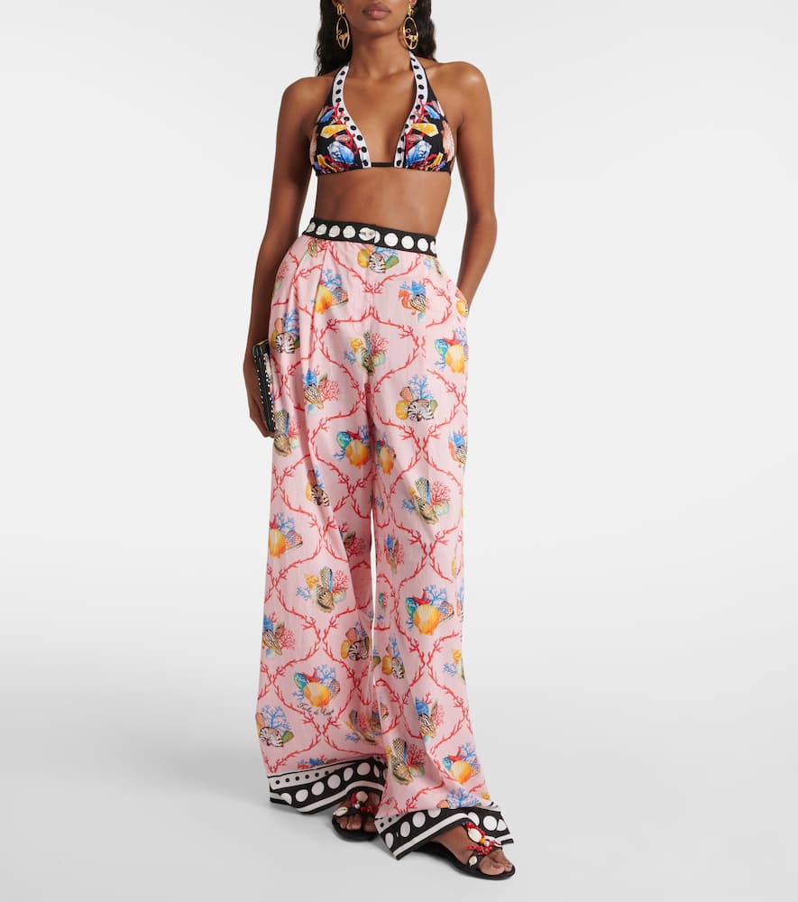 Capri printed cotton palazzo pants