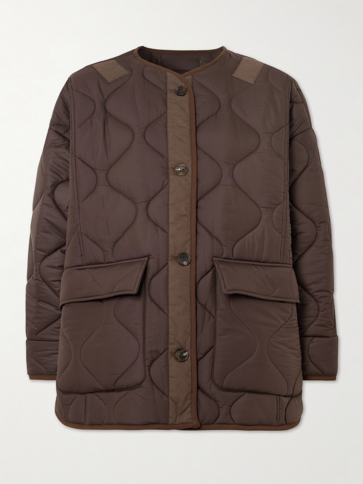 Teddy Quilted Shell Jacket - Brown