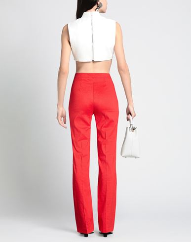 Woman Pants Red Size 4 Linen, Viscose, Elastane