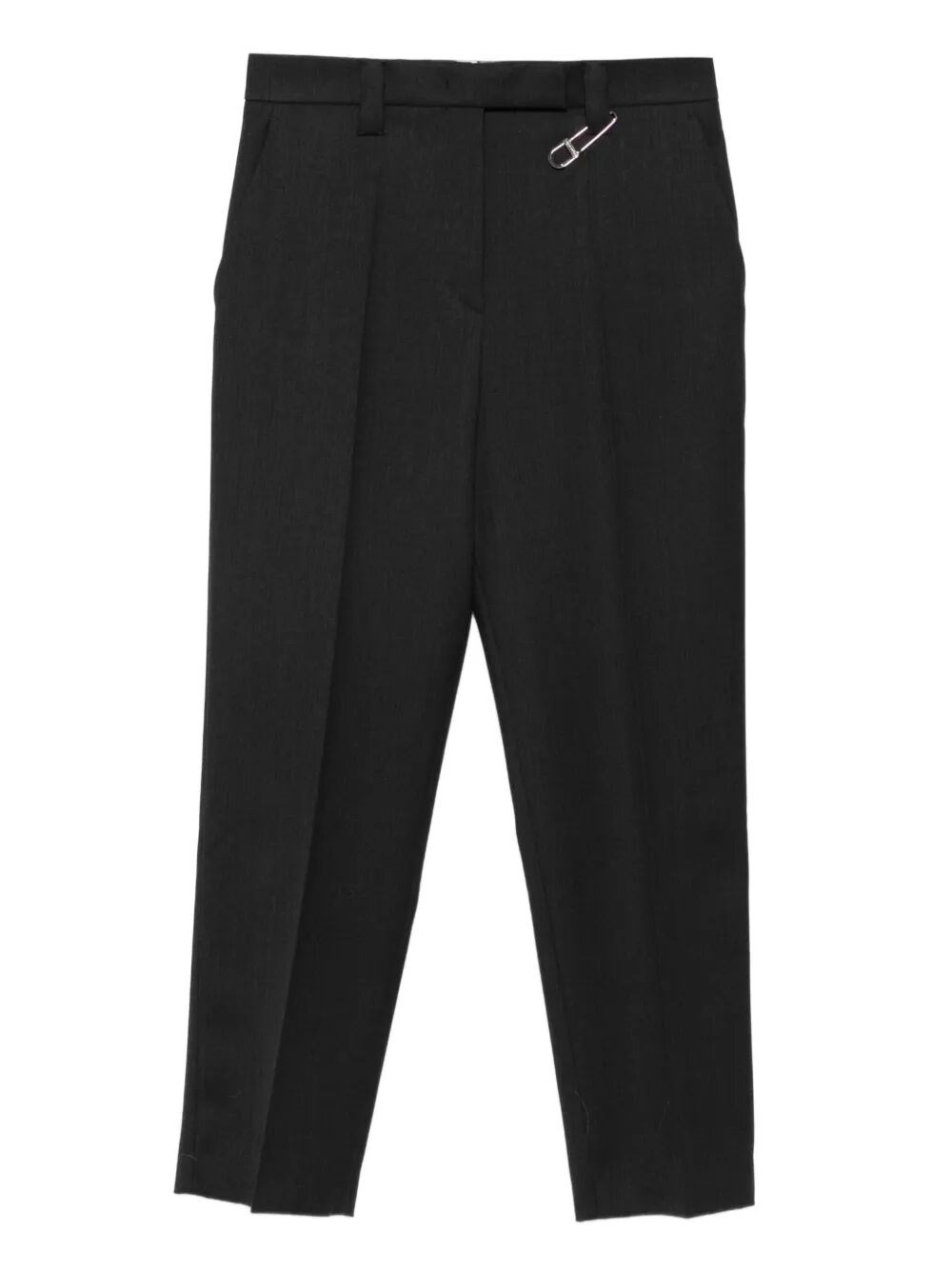 Safety-Pin Detail Wool Trousers