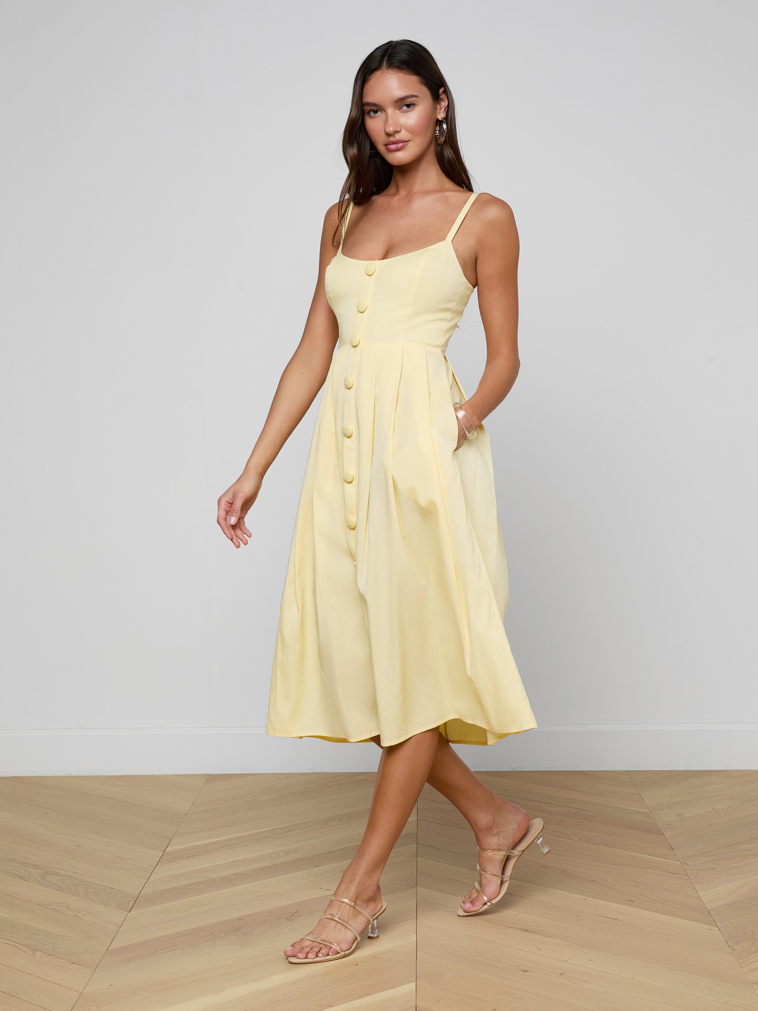 Reanne Midi Dress In Lemon Sorbet