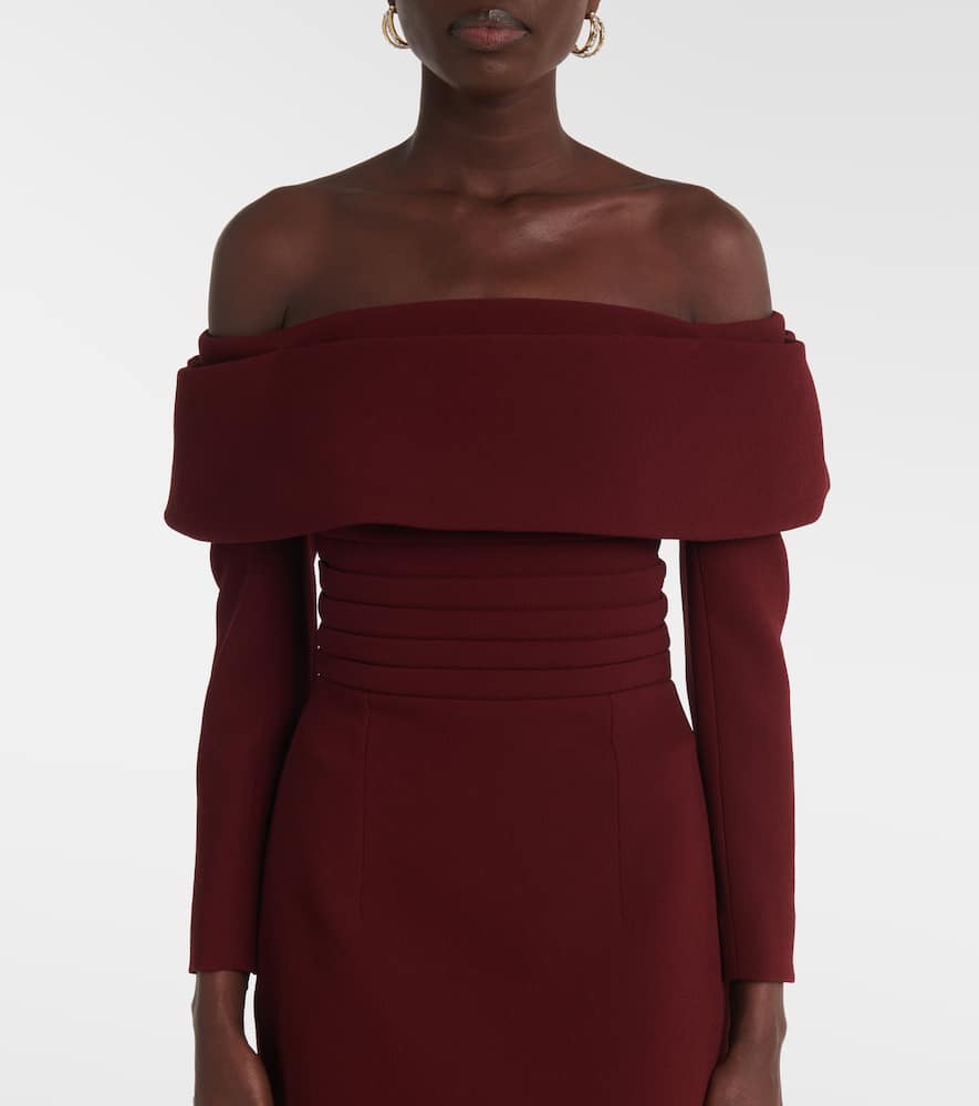 Derika off-shoulder crêpe midi dress