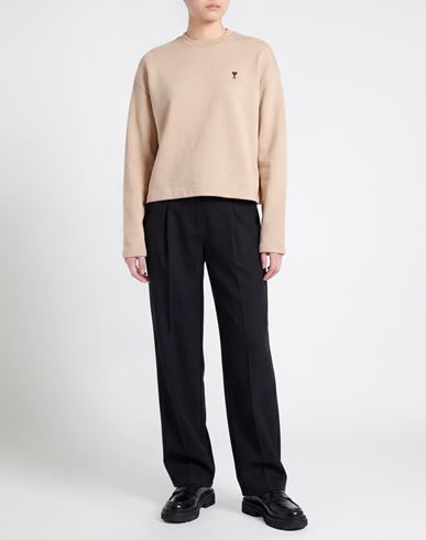 Woman Sweatshirt Beige Size L Cotton, Elastane