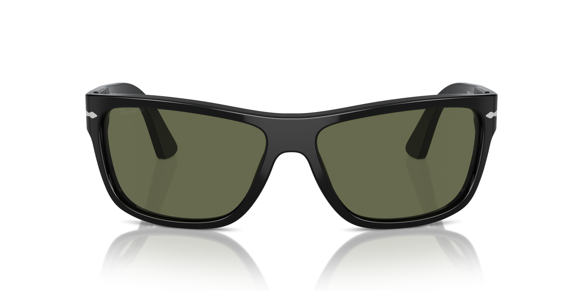 Persol Unisex Persol PO3342S 95/58 Sunglasses Acetate Black Green Squared Polarized