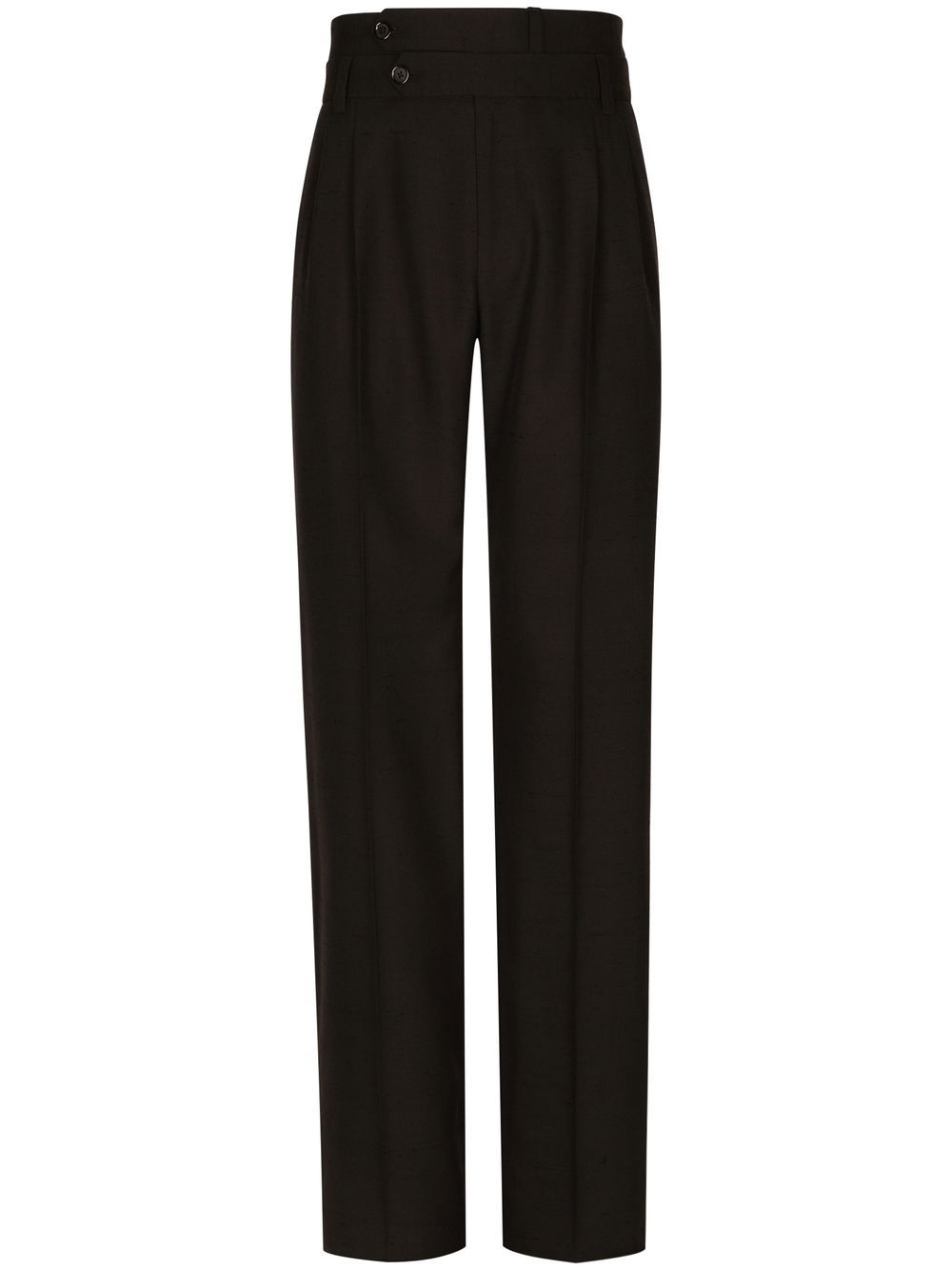 Double-waistband tailored trousers - Black