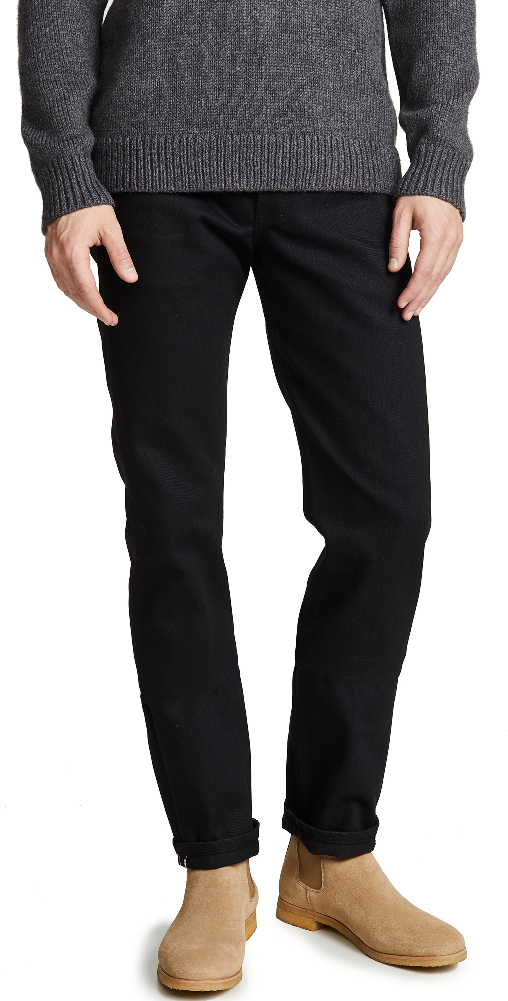 Naked & Famous Denim Weird Guy Solid Black Selvedge Black Selvedge