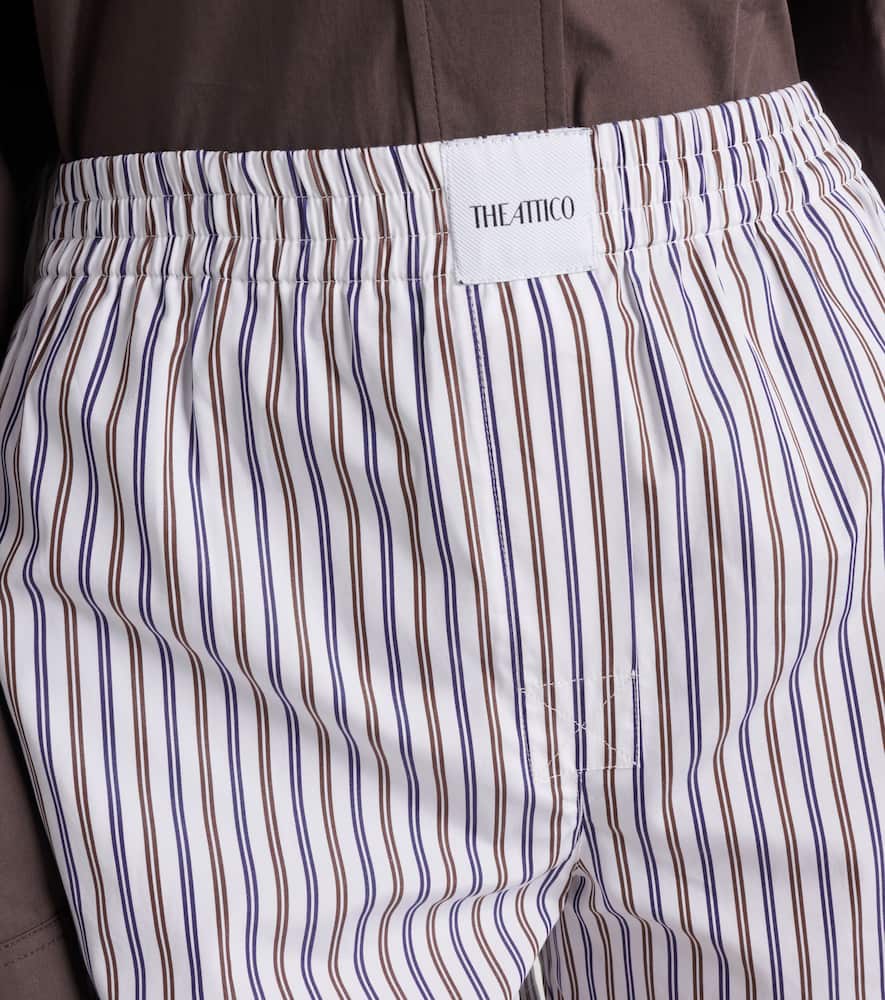 Striped cotton shorts