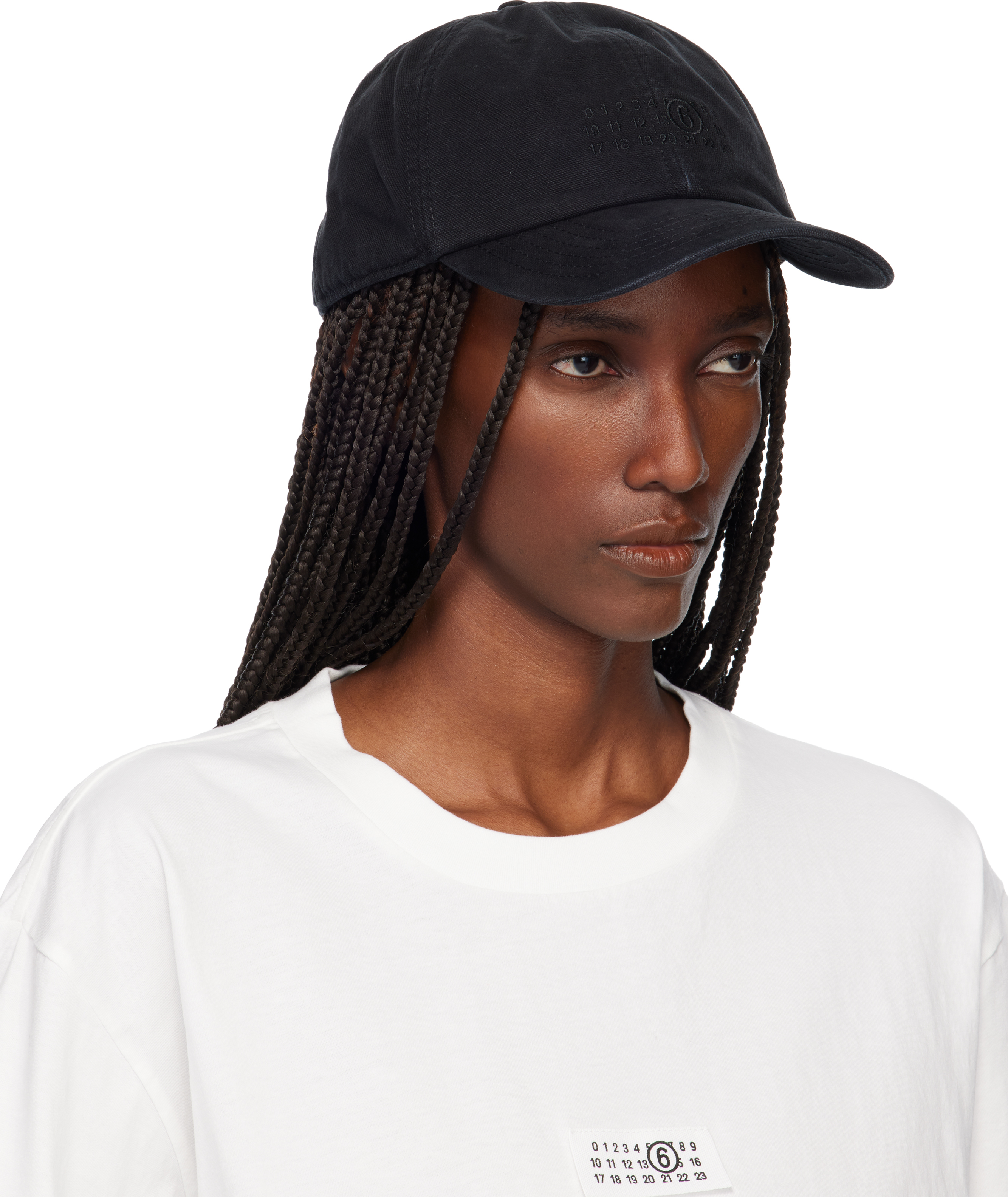 Black Embroidered Logo Cap