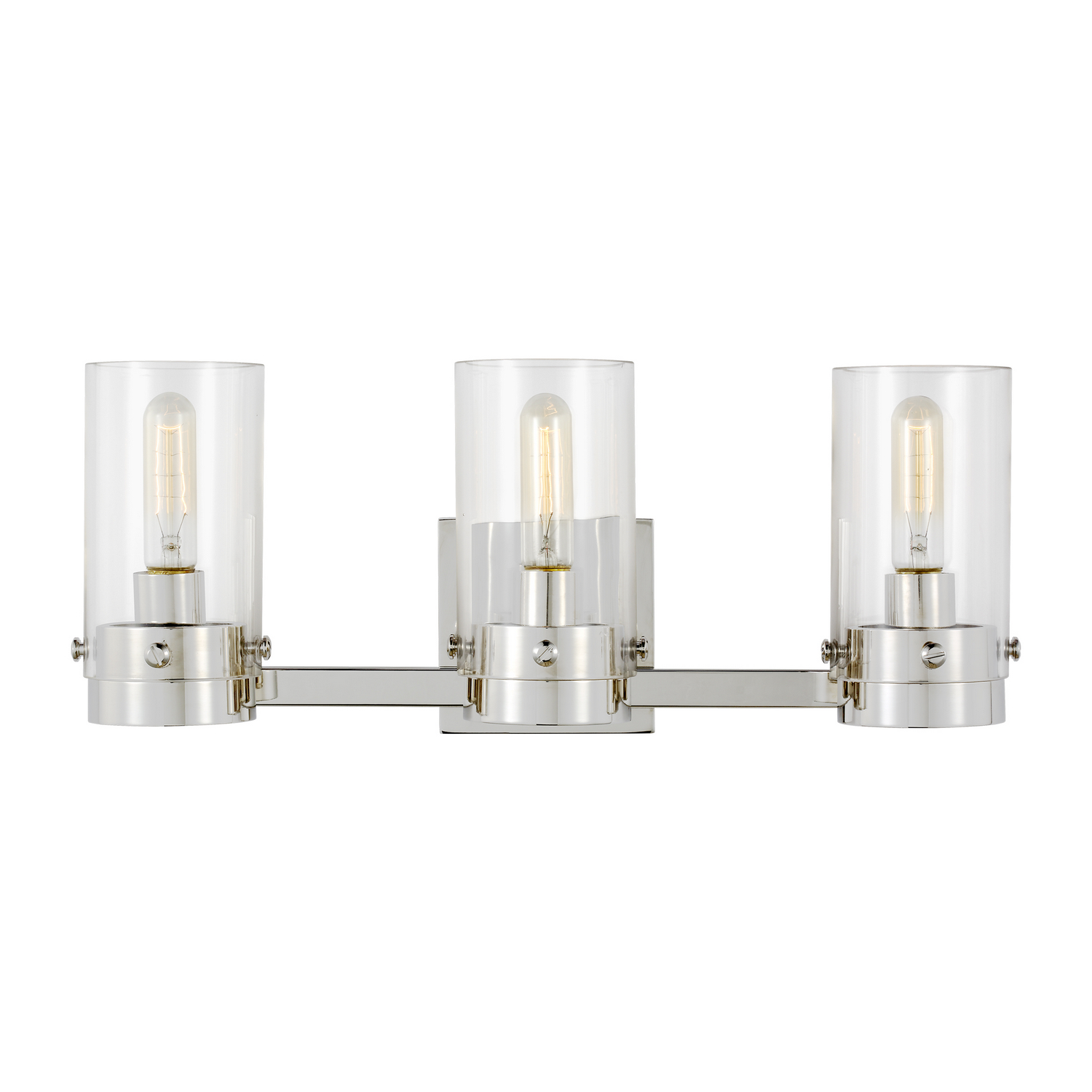 Visual Comfort Studio Garrett 3-Light Bathroom Vanity Light in Polished Nickel by Chapman & Myer