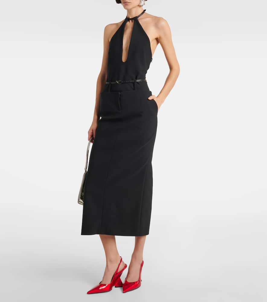 Cutout midi skirt
