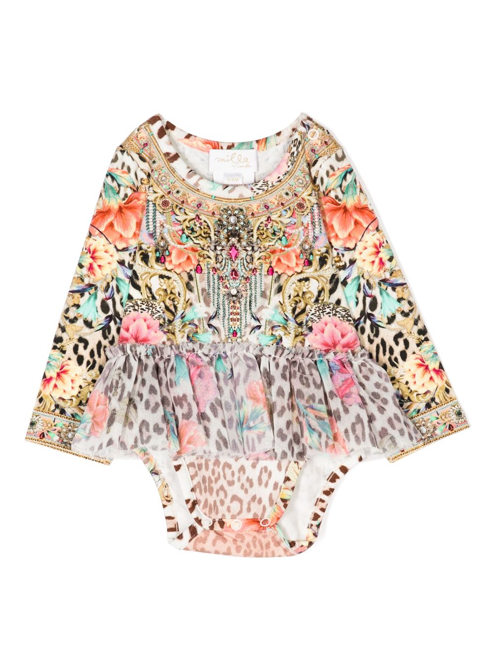 Graphic-print cotton body - Brown