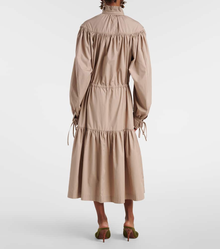 Ruffled cotton shirt dress