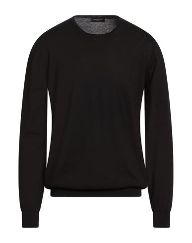 Man Sweater Black Size 40 Cotton