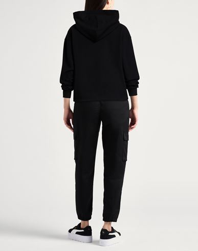 Woman Sweatshirt Black Size L Cotton, Elastane