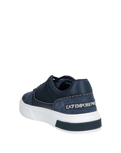 Ea7 Man Sneakers Navy Size 6 Cow leather, Polyamide, Polyester, Polyurethane coated