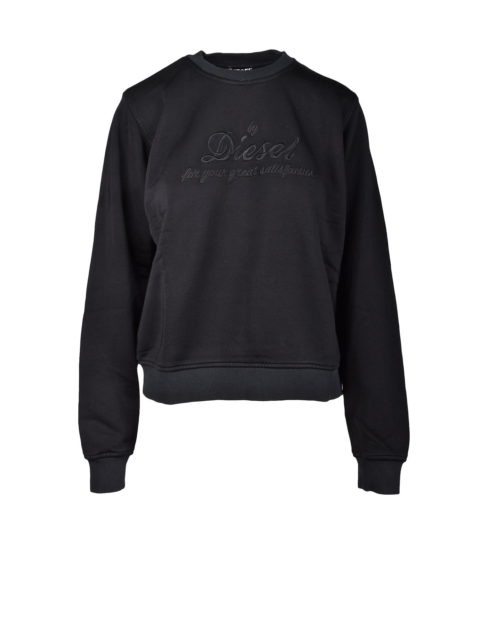 Embroidered-logo crew neck sweatshirt - Black