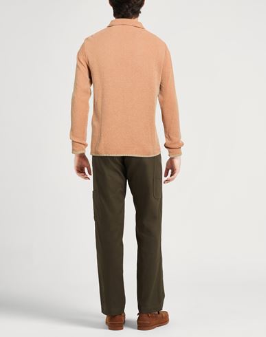 Man Cardigan Orange Size L Cotton, Acrylic