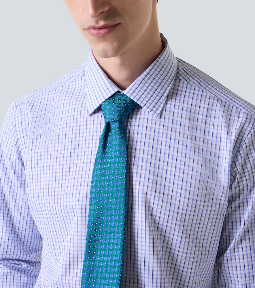 Checked cotton poplin shirt