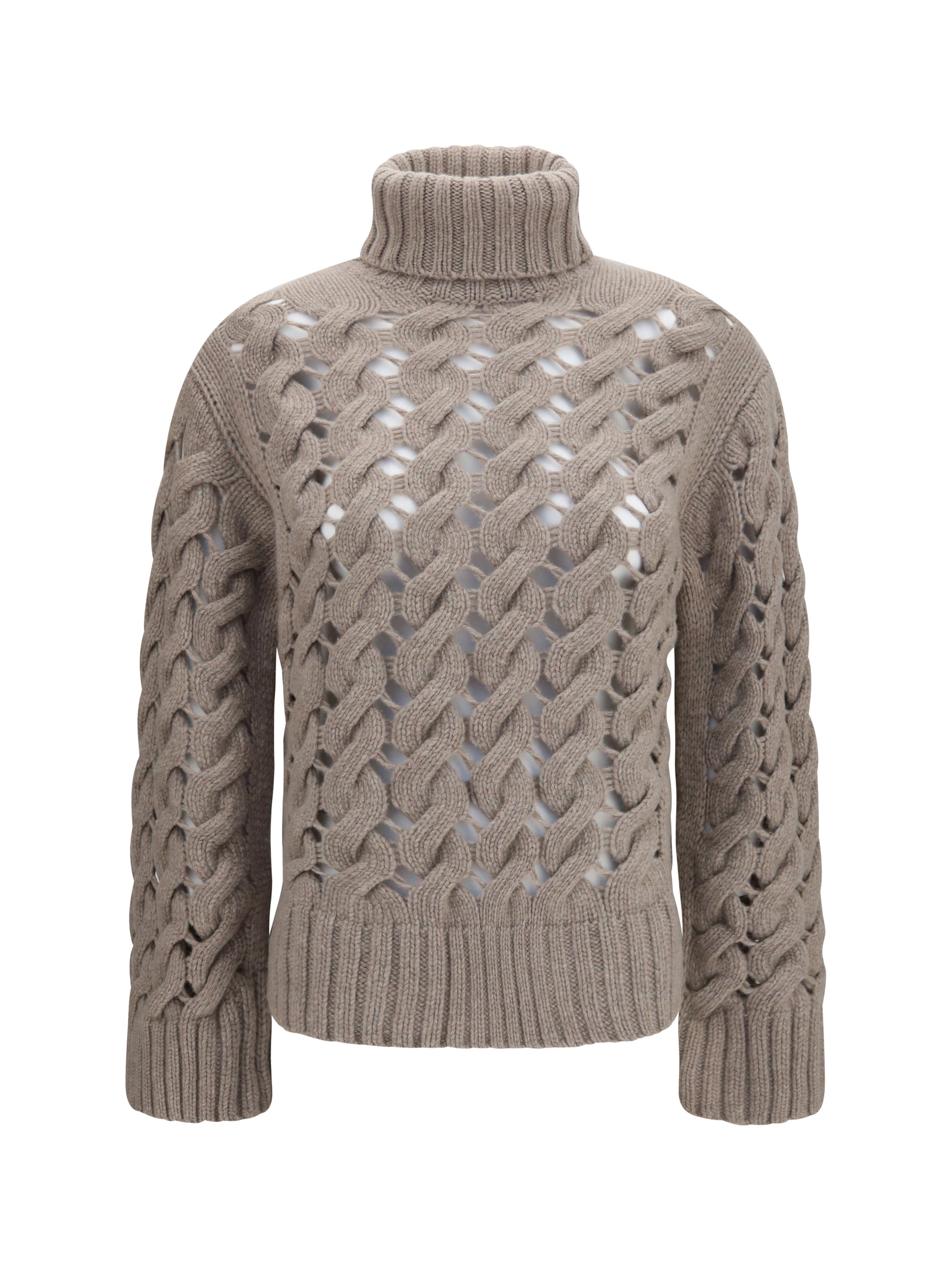 Perforated Virgin Wool Sweater — Gray