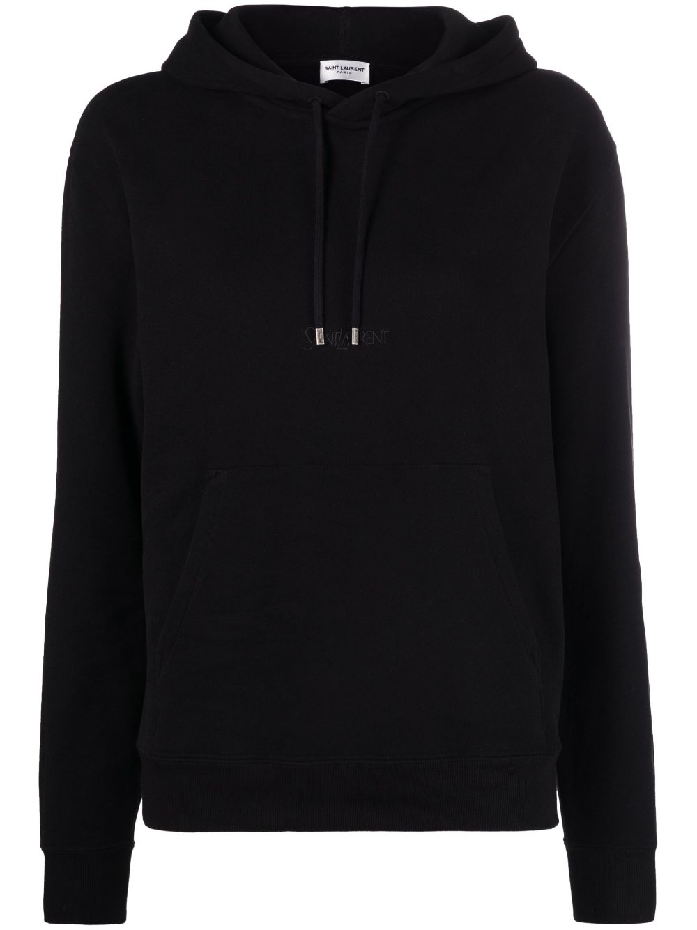 Logo-print drawstring hoodie - Black
