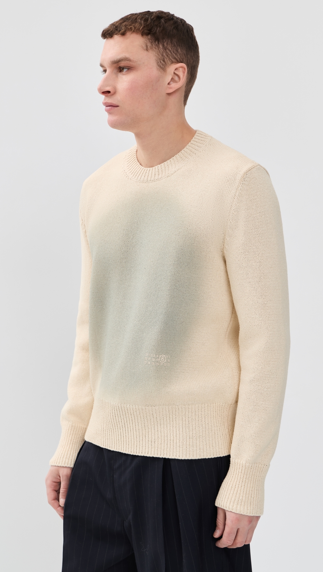Stained Crewneck Sweater Off White