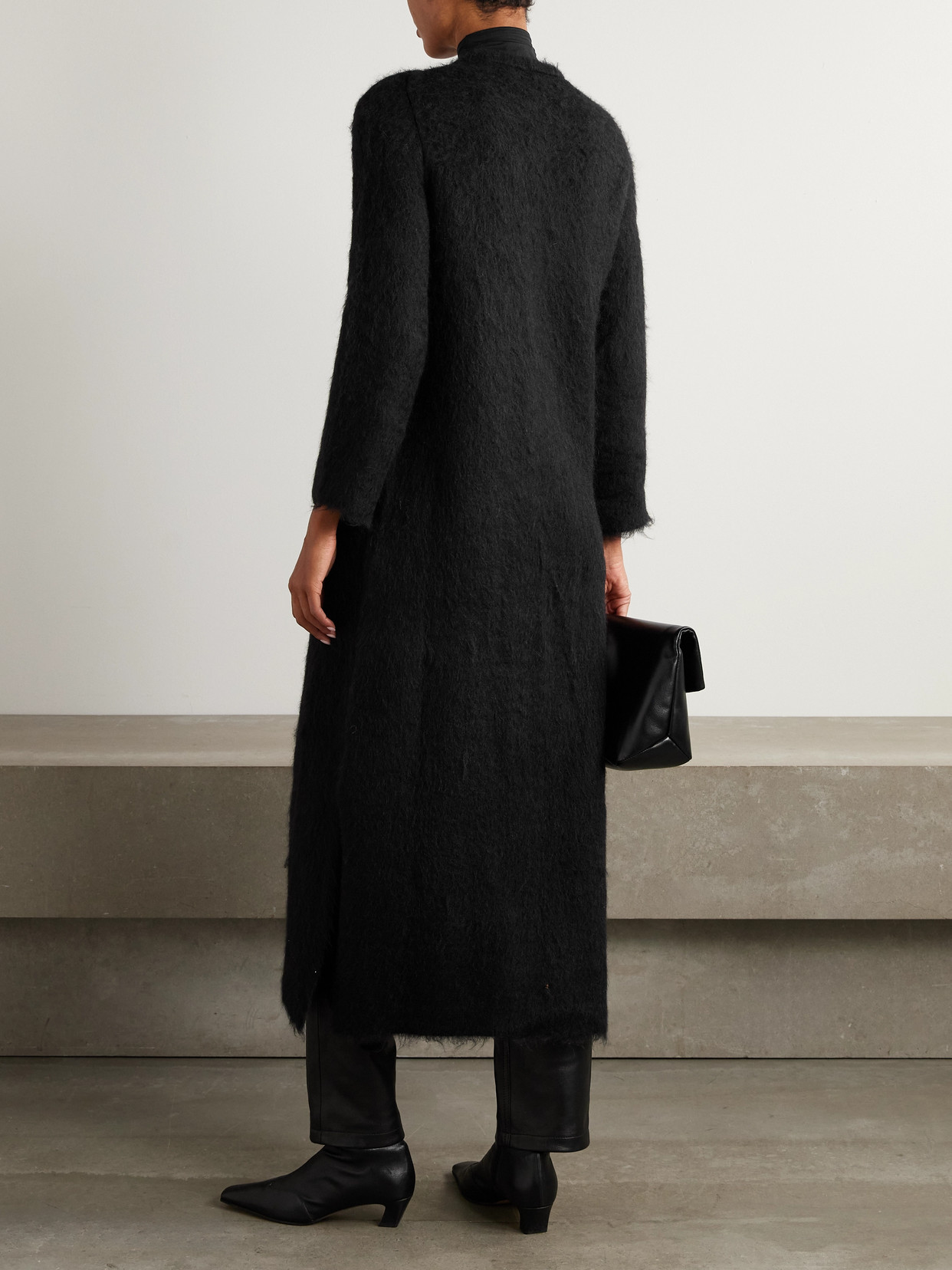 Bianca Brushed Alpaca-blend Cardigan - Black