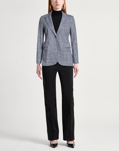 Woman Blazer Navy Size 8 Cotton, Elastane