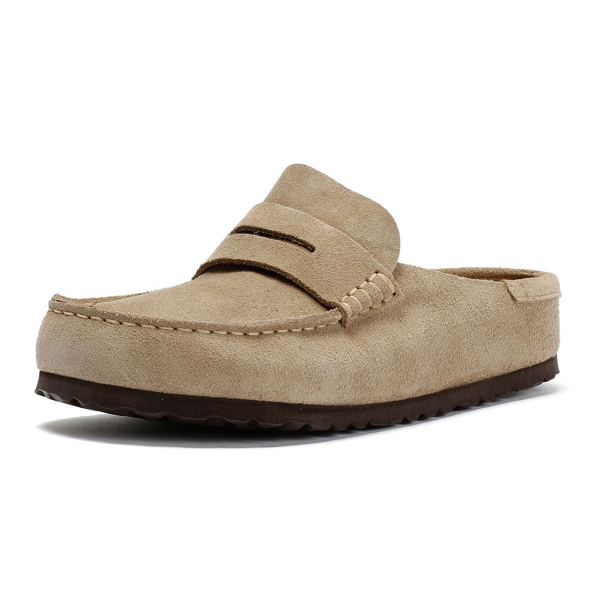 Birkenstock Naples Suede Taupe Regular Clog