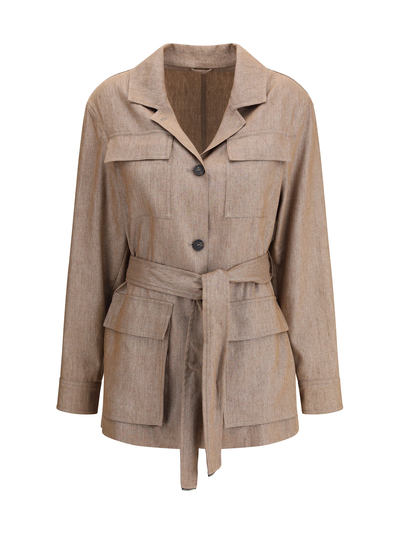 Brunello Cucinelli belted jacket - Brown