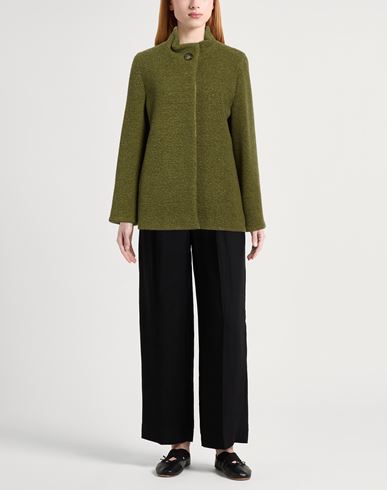 Icons Woman Coat Military green Size 4 Wool, Polyamide, Polyester