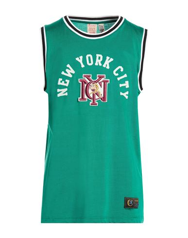 Man Tank top Emerald green Size L Lyocell, Cotton