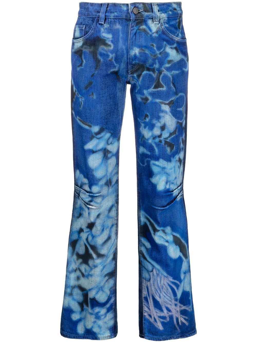 Paula Canovas del Vas graphic-print denim jeans - Blue