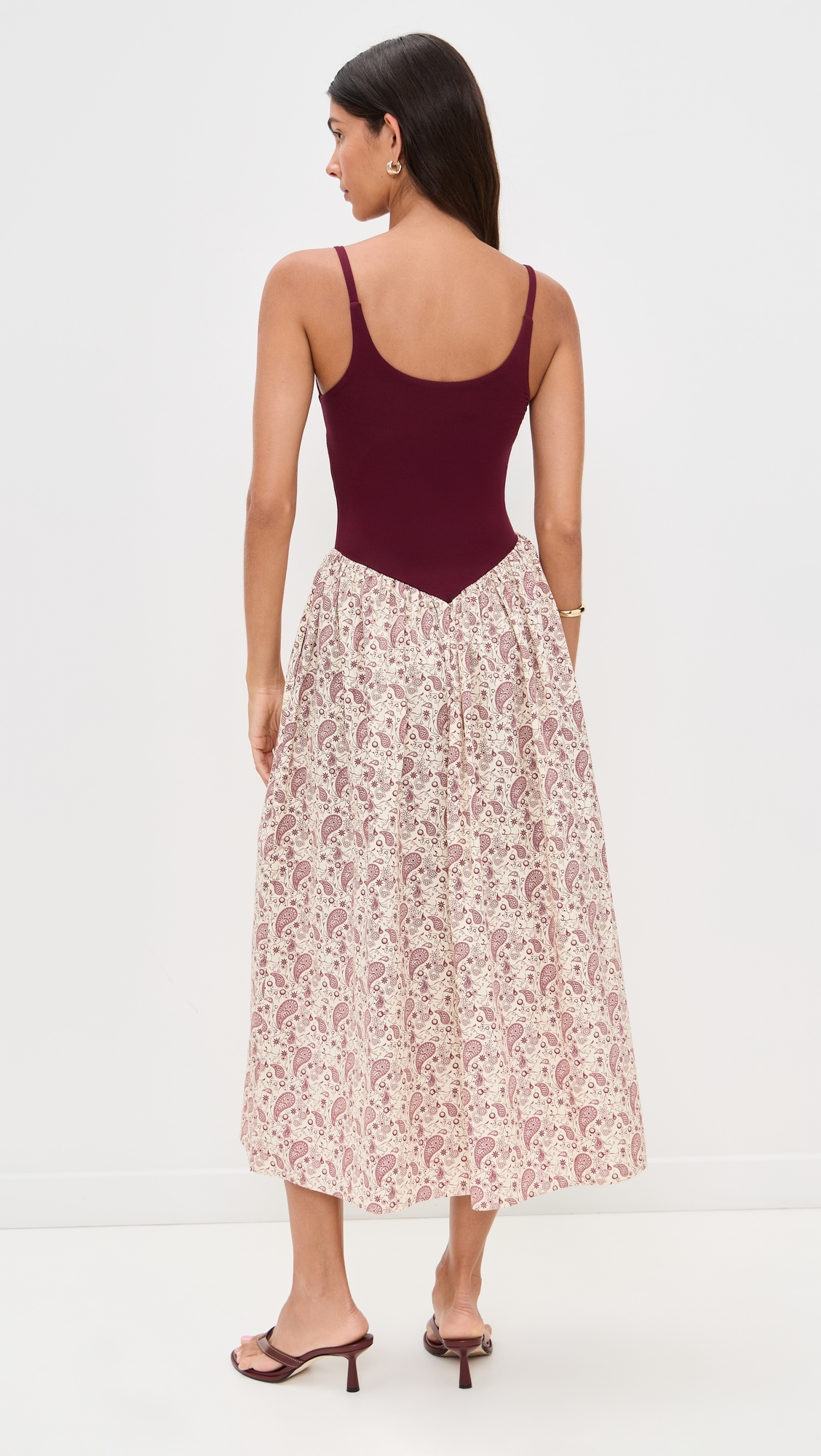 Alix Paisley Dress Burgundy Paisely