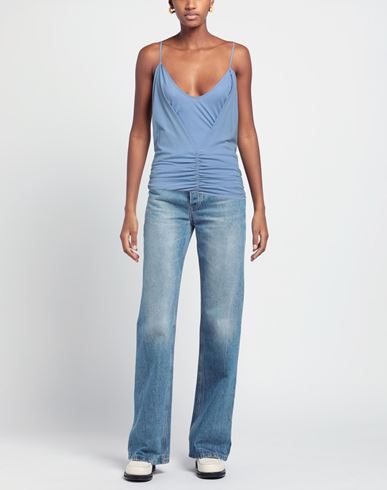 Woman Top Pastel blue Size 10 Cotton