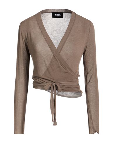 Woman Wrap cardigans Taupe Size 6 Viscose, Polyamide, Cashmere, Elastane