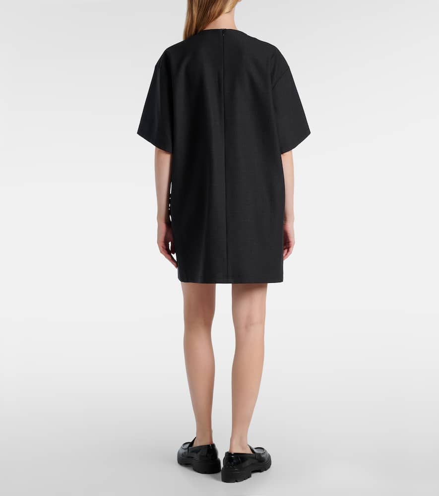Sequined wool-blend minidress