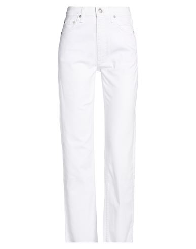 Woman Jeans White Size 23 Cotton, Elastane