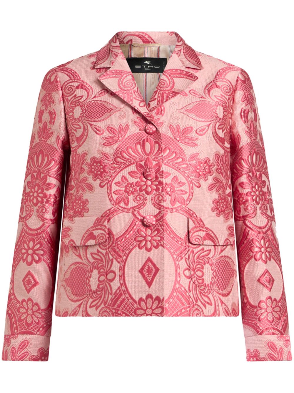 Floral brocade-effect jacket - Pink
