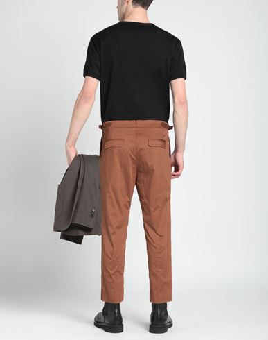 Roberto P Luxury Man Pants Brown Size 35 Cotton, Elastane