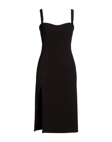 Woman Midi dress Black Size 8 Silk, Viscose, Virgin Wool