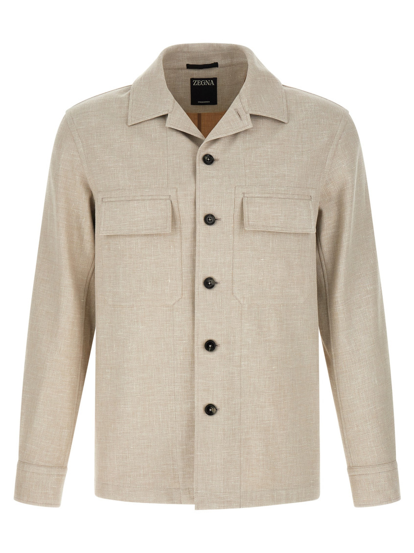 Zegna - crossover overshirt jacket chest pocket
